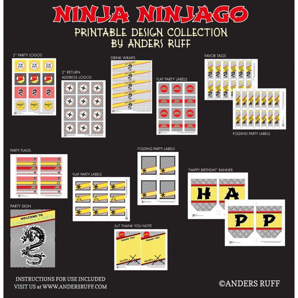 Ninjago Birthday Party Invitations Printable