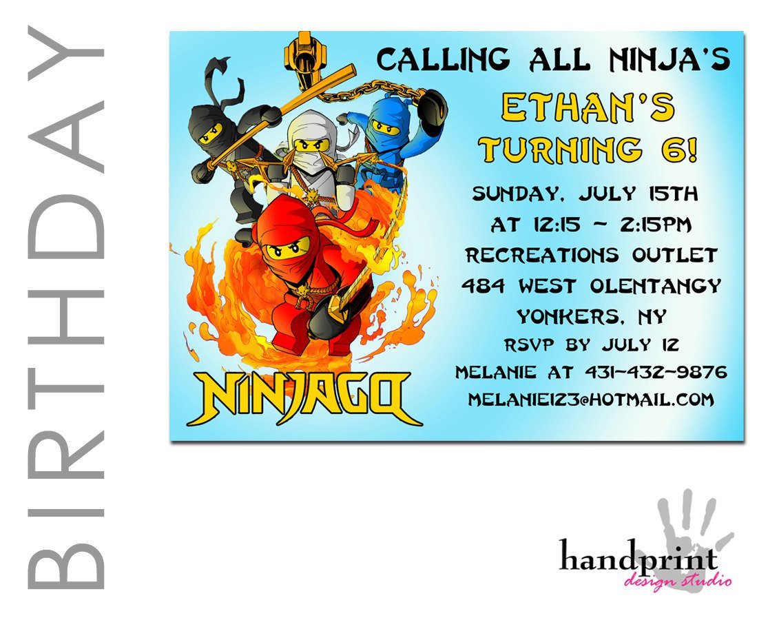 Ninjago Invitations Template