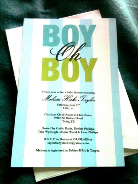 Oh Boy Baby Shower Invitations