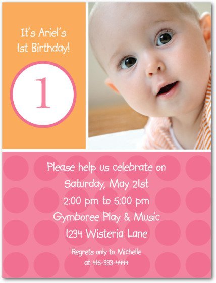 One Year Old Birthday Invitation Wording