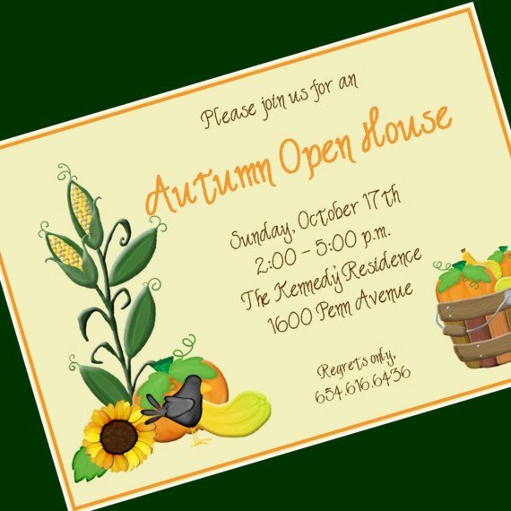 Open House Invitations Printable Fall