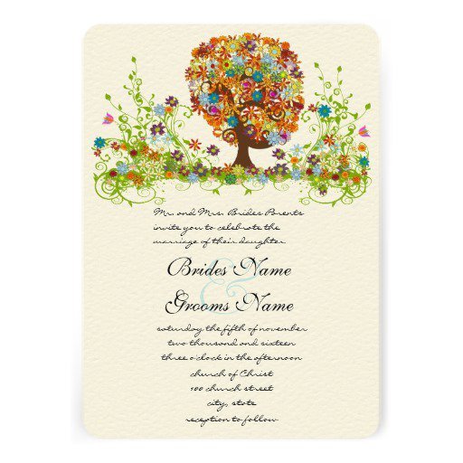 Orange And Aqua Wedding Invitations