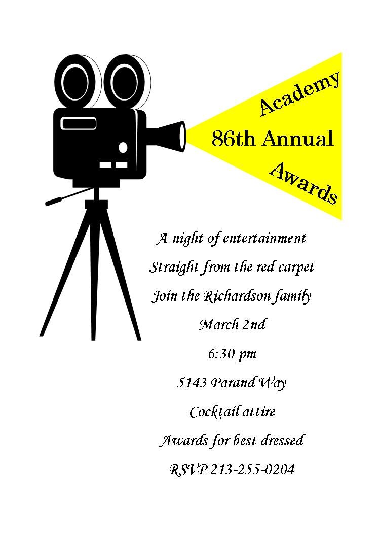 Oscar Awards Invitation Cards