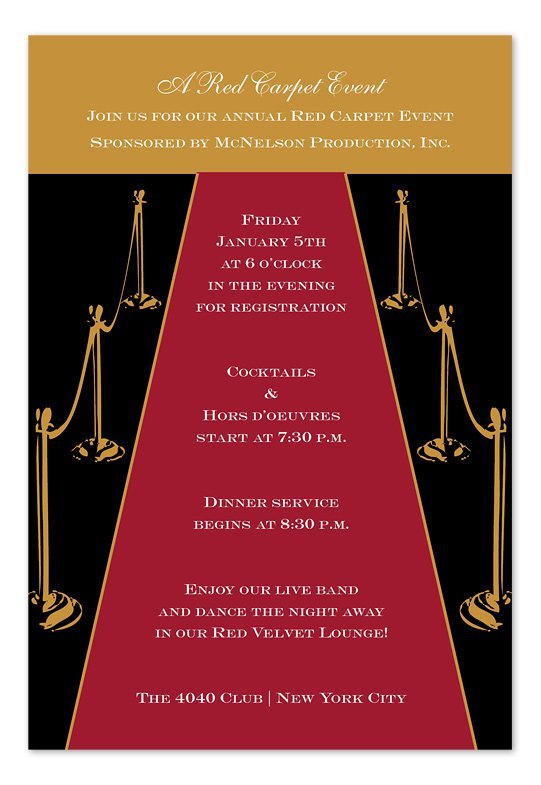 Oscar Party Invitations Templates Sample
