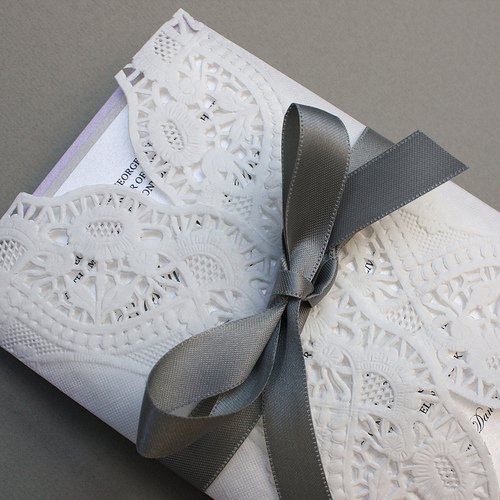 Paper Doily Wedding Dress Invitation