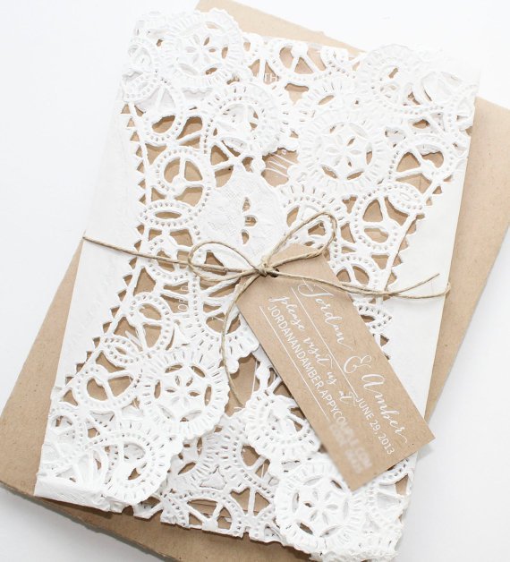 Paper Doily Wedding Invitations