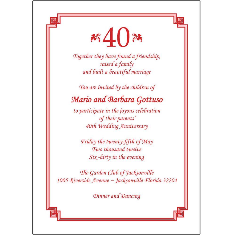 Party Invitations 40th