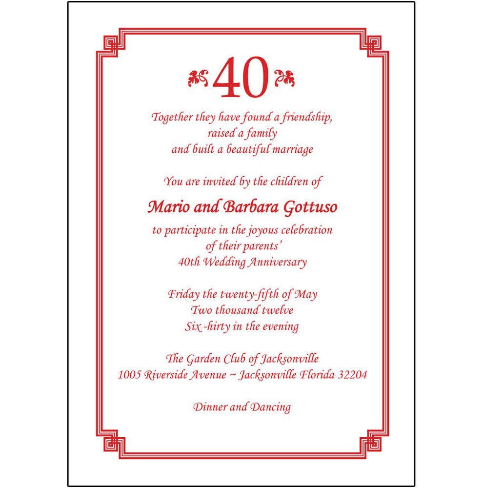 Party Invitations 40th