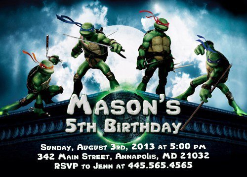 Party Invitations Tmnt