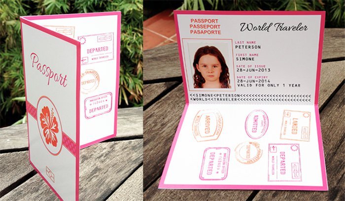 Passport Birthday Invitation Templates