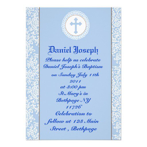 Personalized Boy Baptism Invitations