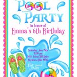 Personalized Girls Pool Party Invitations