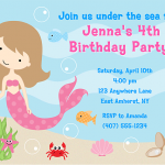 Personalized Mermaid Birthday Invitations Templates
