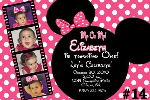 Personalized Minnie Mouse Birthday Invitations