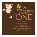Personalized Monkey Birthday Invitations