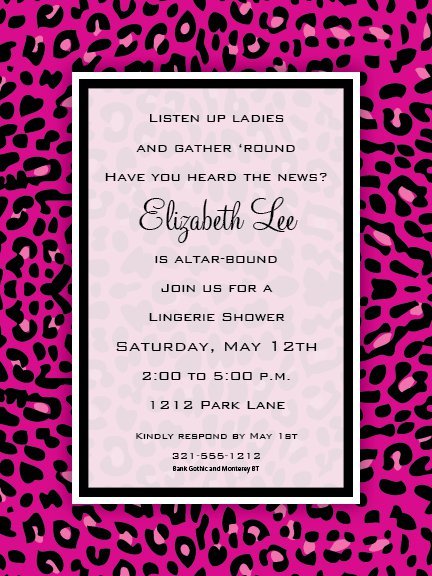 Pink And Black Blank Invitations