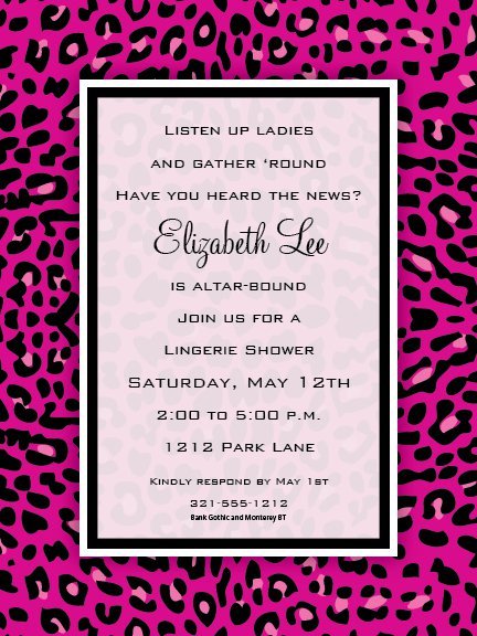 Pink And Black Blank Invitations