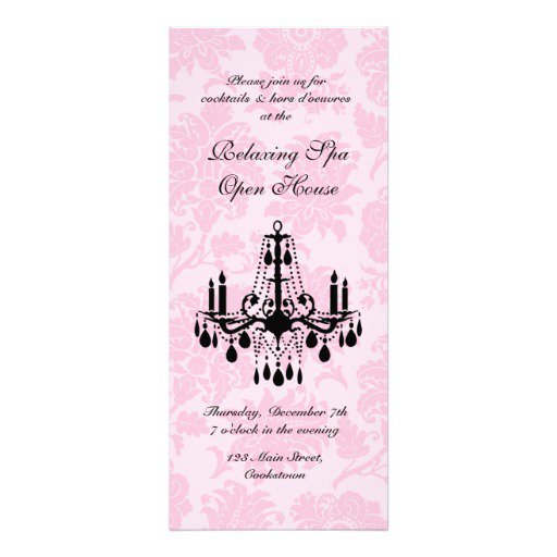 Pink And Black Damask Invitations