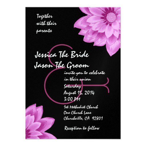 Pink And Black Wedding Invitations