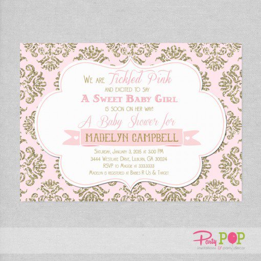 Pink And Gold Graduation Invitations