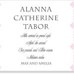 Pink Damask Baptism Invitations