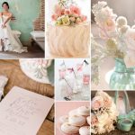 Pink Mint And Gold Wedding Invitations