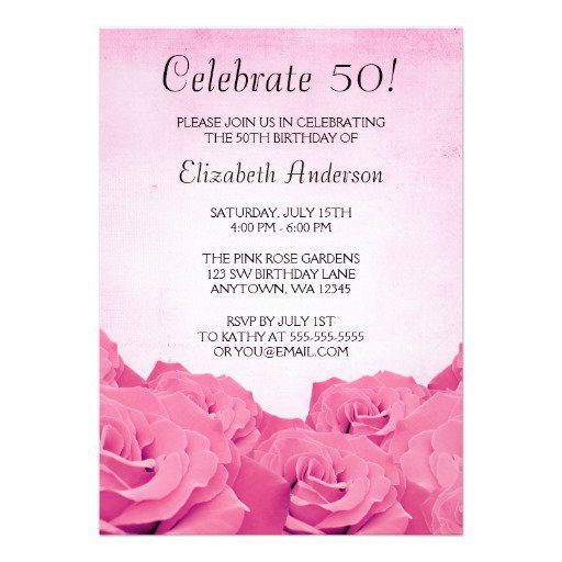 Pink Rose Invitations