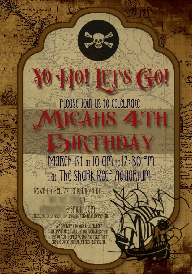 Pirate Birthday Invitations Free Printable