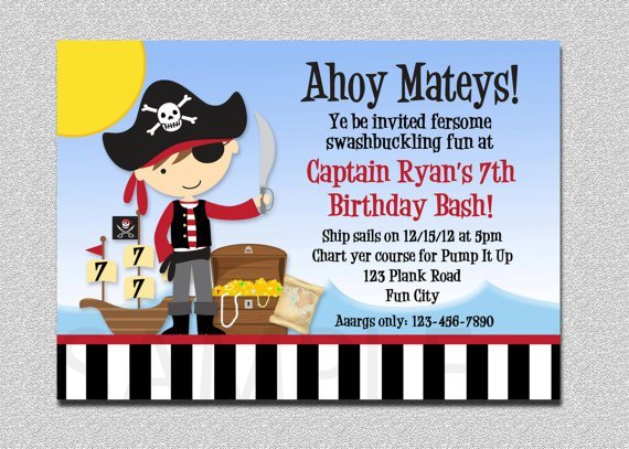 Pirate Birthday Party Invitations