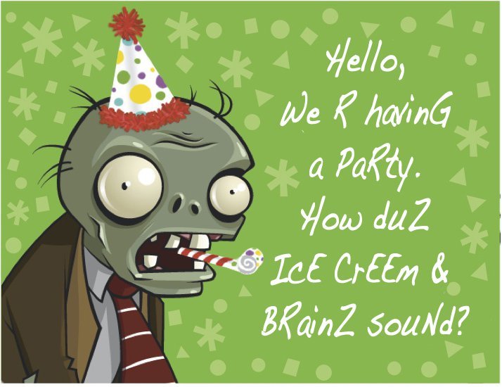 Plants Vs Zombies Invitation Templates