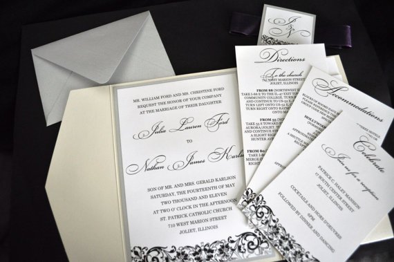 Pocket Wedding Invitations With Crystals
