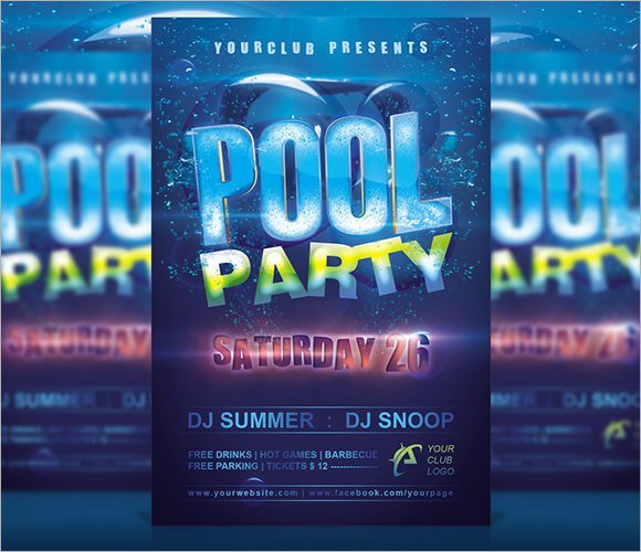 Pool Party Invitations Free Templates