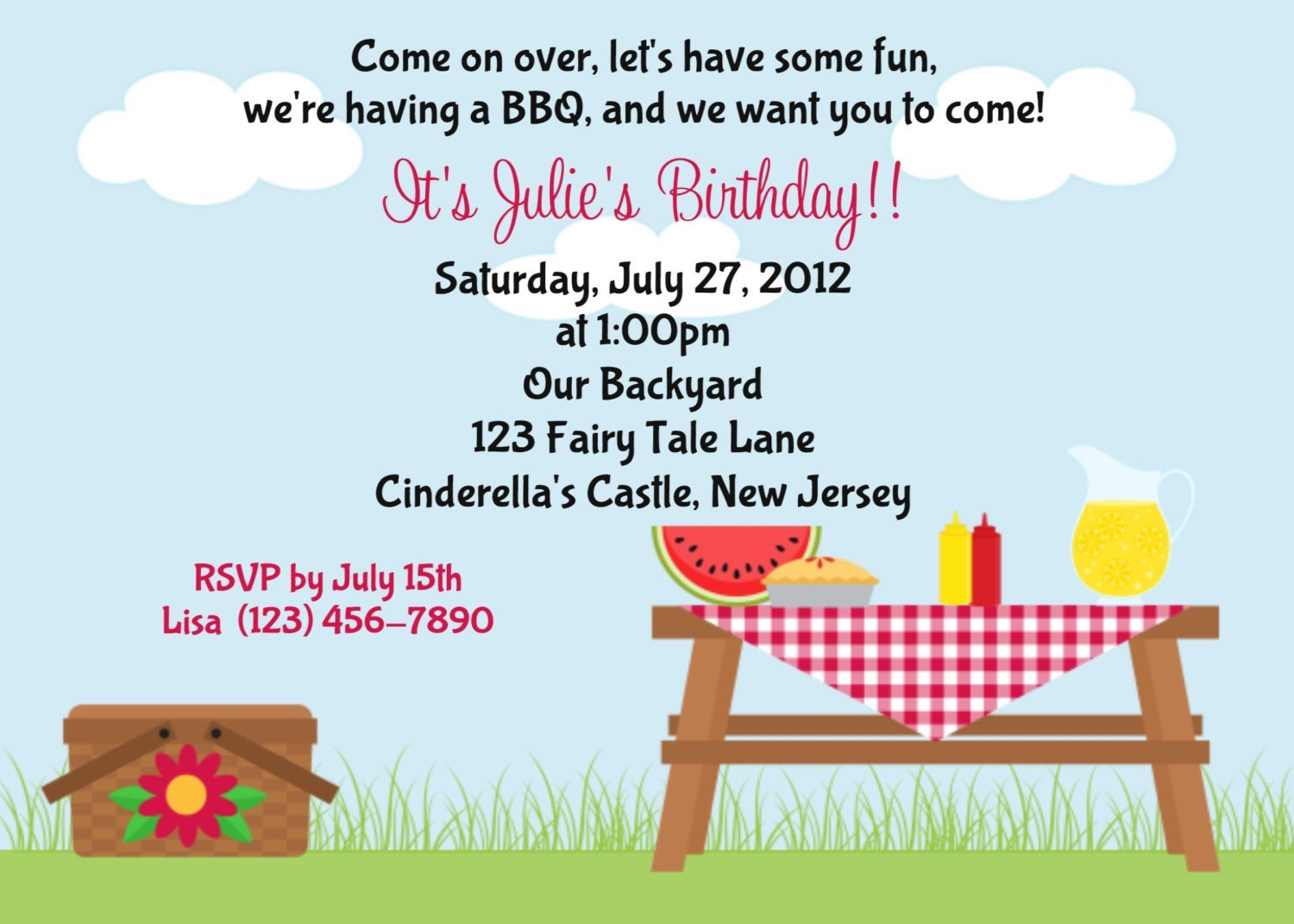 Potluck Picnic Invitation Wording