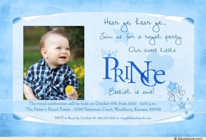 Prince Birthday Invitations