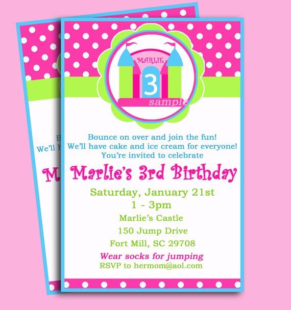 Princess Bounce House Invitations Printable