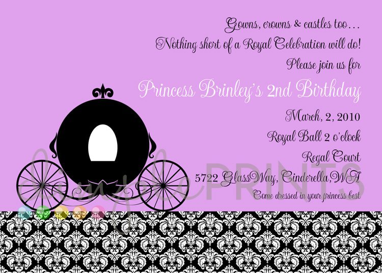 Princess Invitation Wording Samples