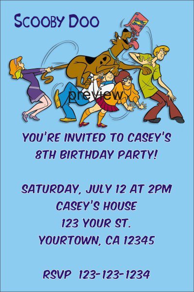 Print Out Scooby Doo Invitations