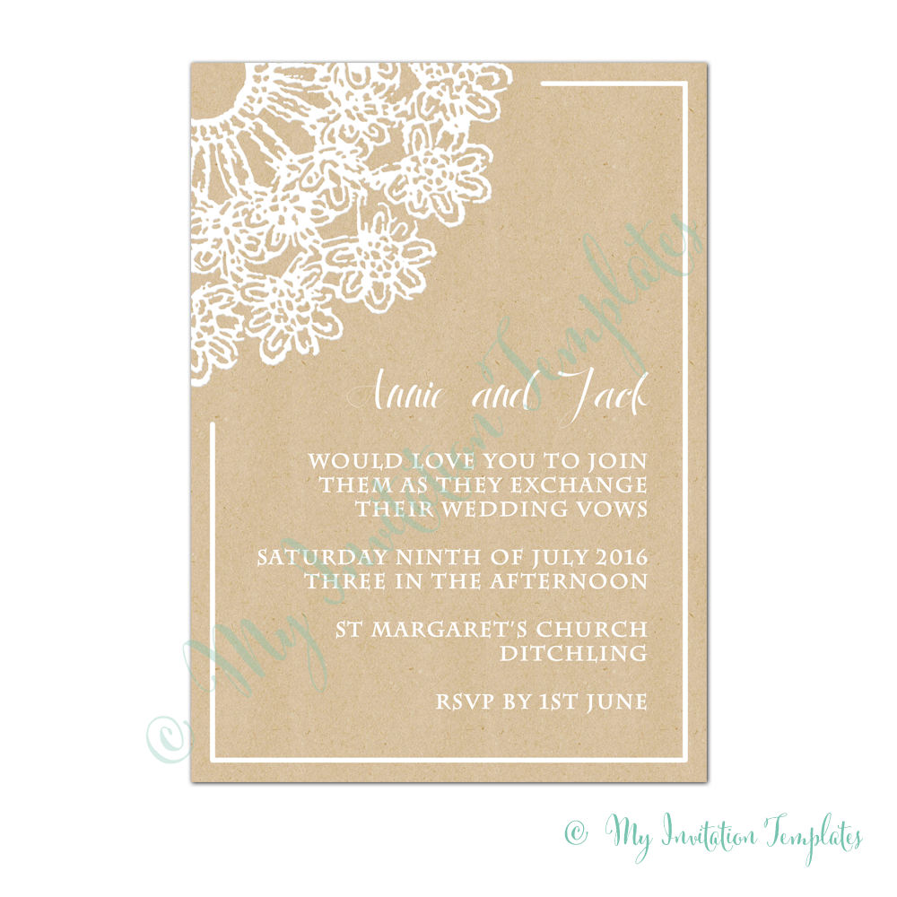 Print Your Own Wedding Invitation Design