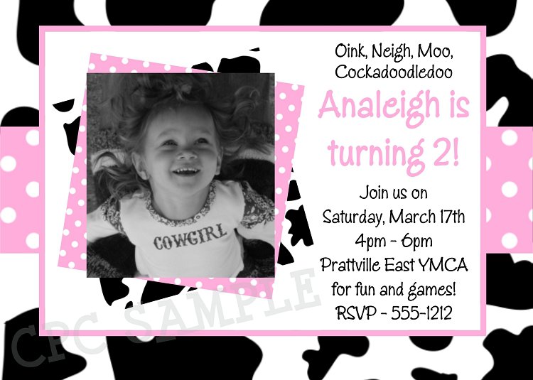 Printable Cow Birthday Invitations