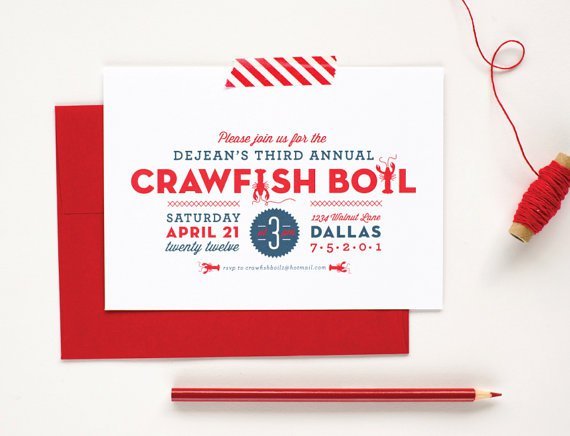 Printable Crawfish Boil Invitations