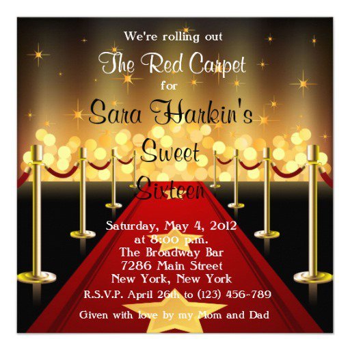 Printable Hollywood Themed Invitations