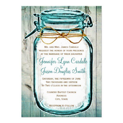 Printable Mason Jar Wedding Invitations