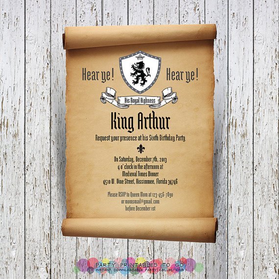 Printable Medieval Invitations