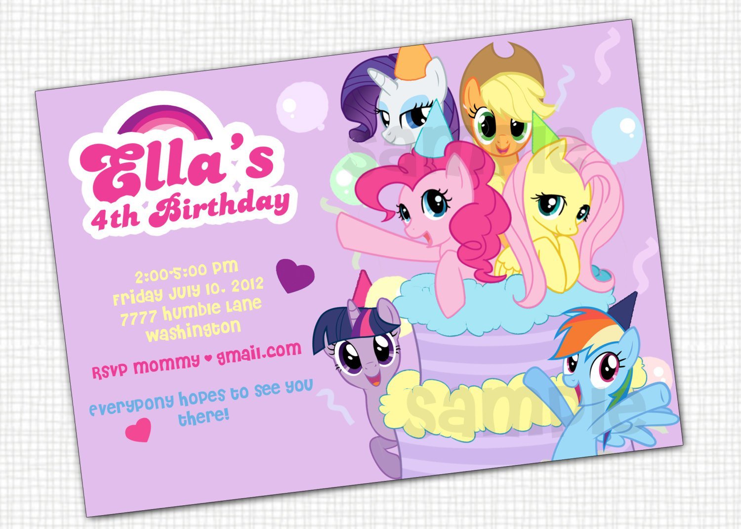 Printable Pony Birthday Invitations