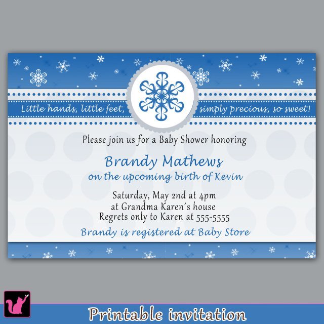 Printable Snowflake Invitations