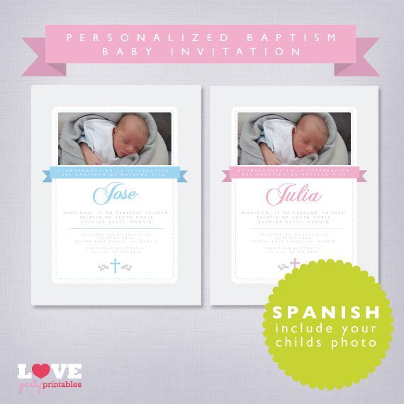 Printable Spanish Baptism Invitations