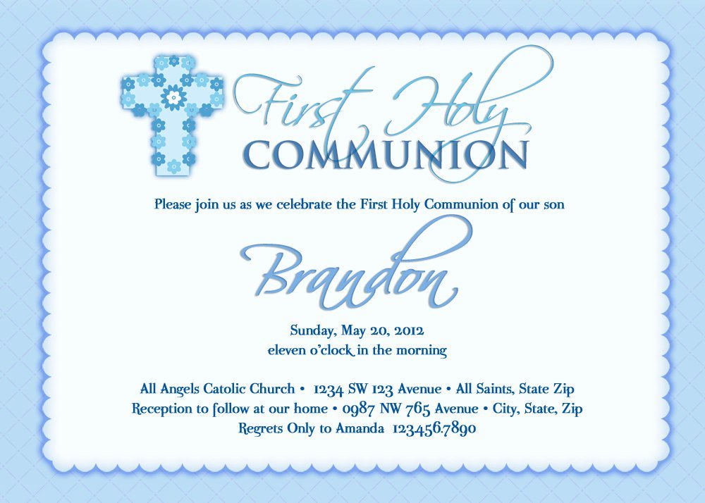 Printables For Boys Holy Communion Invitations