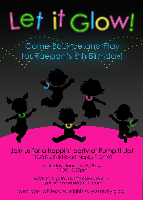 Pump It Up Birthday Invitation Wording