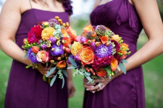 Purple And Orange Fall Wedding Invitations