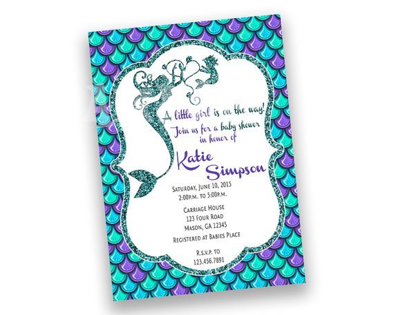 Purple Baby Shower Invitations Etsy